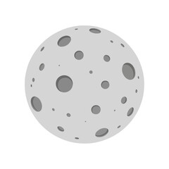 Moon Planet Icon Vector Illustration Isolated