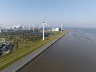 Wind turbines and power plant generating renewable energy