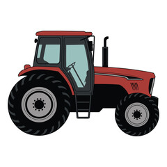 Obraz premium red tractor isolated