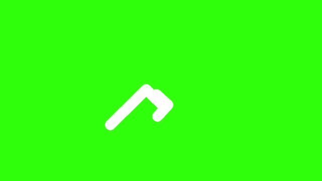 Trending Up Arrow Icon Animation on Green Screen Background