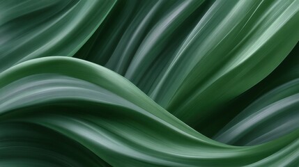Obraz premium Elegant Green Waves of Smooth Fabric Texture Creating a Serene and Calm Atmosphere Ideal for Nature and Textile Inspired Designs