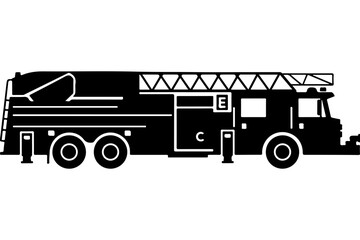 Fire Truck Silhouette Design