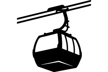 Cable Car Silhouette Design