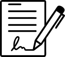 contract icon legal document with pen partnership