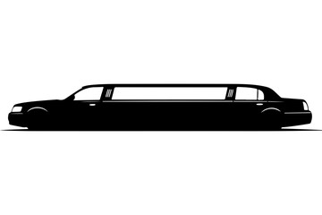 Black Limousine Side View Silhouette