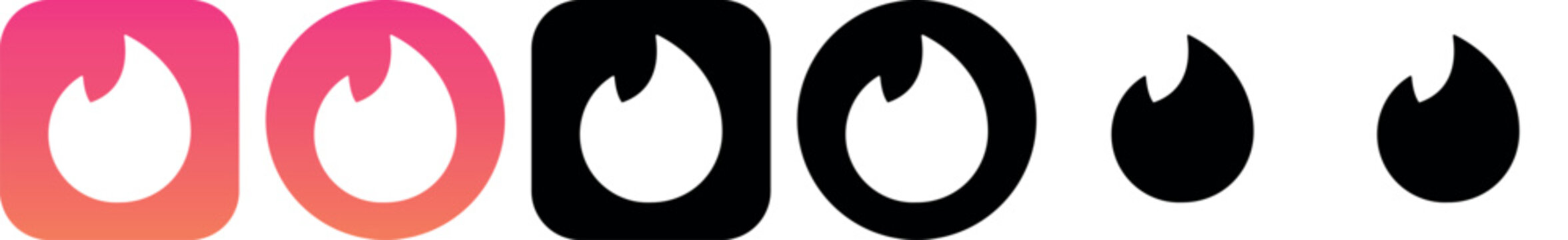 Tinder Icon Set Vector Full Editable Bundle App Logo Collection Editable SVG and Transparent PNG