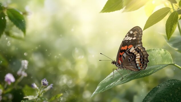 Jewelled Nawab design featuring butterfly patterns in white, black, and orange tones, ideal for seasonal background layouts