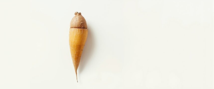 White background featuring edible yam root