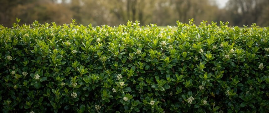 Fresh green Buxus sempervirens in a natural setting