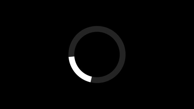 Loading Icon Animation on Black Background, Glowing Progress Indicator Symbol, Modern UI Buffering and Processing Concept for App, Web, and Technology Interface