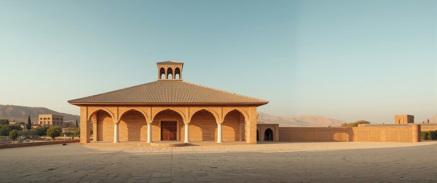 Discover the traditional bathhouse roof and Wind tower, showcasing ancient architecture at Sultan Amir Ahmad Bathhouse in Kashan, Isfahan Province