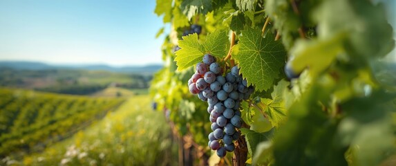 Naklejka premium Grapevines and vineyards soaking up the spring sun in Provence