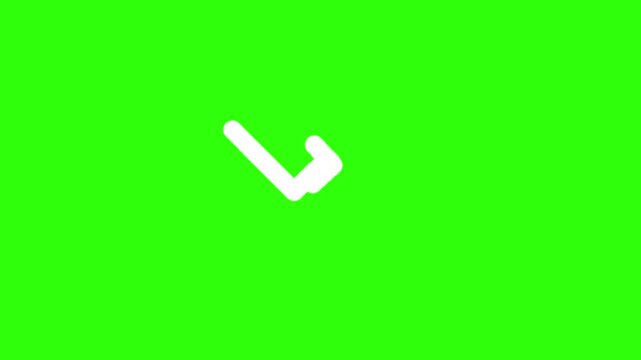 Trending Down Arrow Icon Animation on Green Screen Background