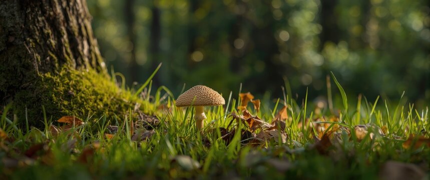 Refined Psathyrella Species Relaxing Amid Dense Vegetation