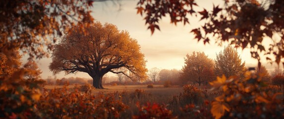 Naklejka premium Fall-inspired backdrop for open area