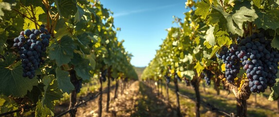 Obraz premium Harvesting Isabella wine grapes - a natural fruit product