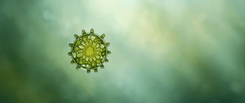 Micrasterias visualized under microscopy