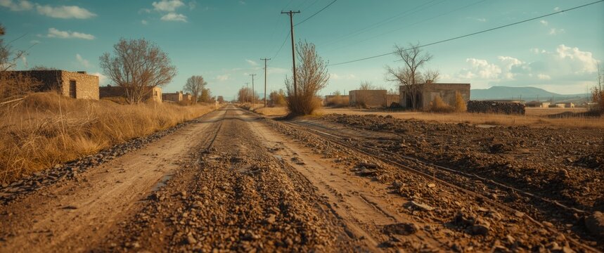 Alleyway covered in mud