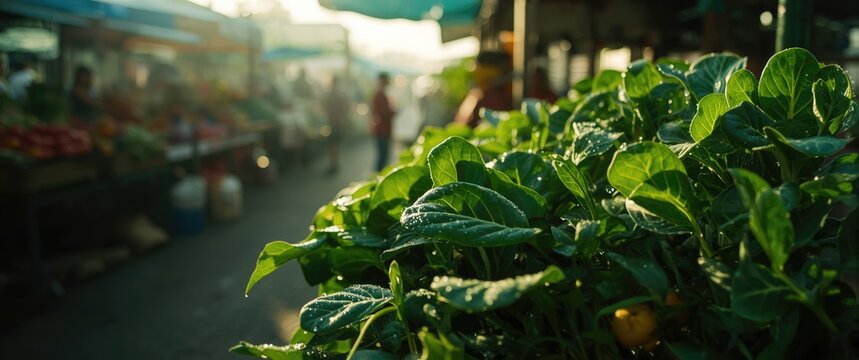 Purchase Genjer leaves at nearby markets