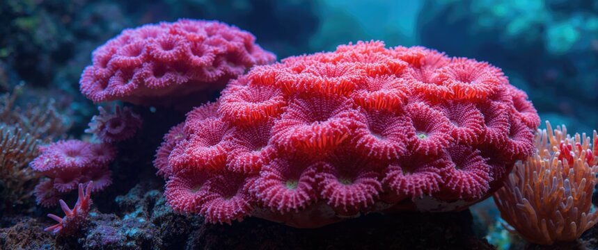 Home Saltwater Aquarium Featuring Ricordea Yuma and Flower Mushroom Corals