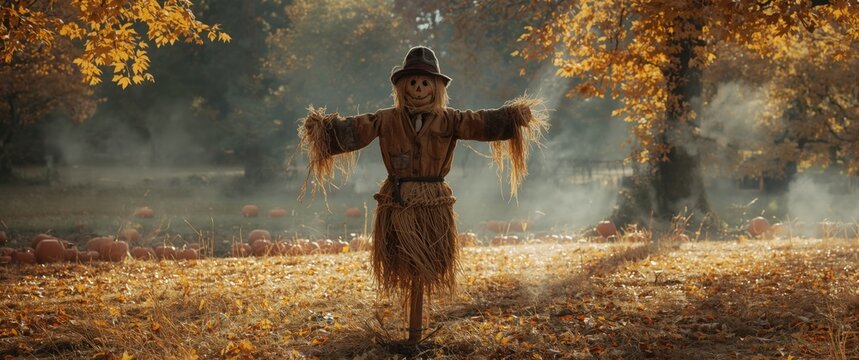 Halloween scarecrow crafted by hand, large size