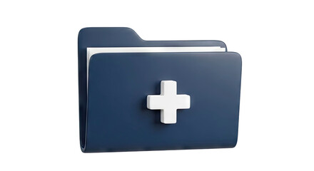 Obraz premium 3D Icon of a Blue Folder with a White Plus Symbol