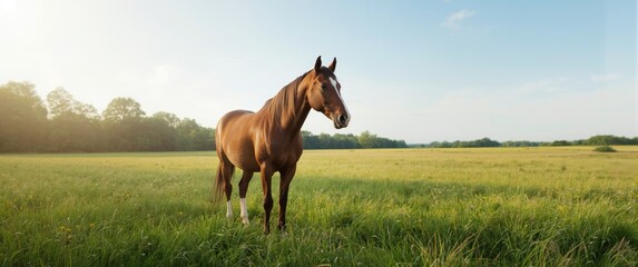 grazing brown horse image