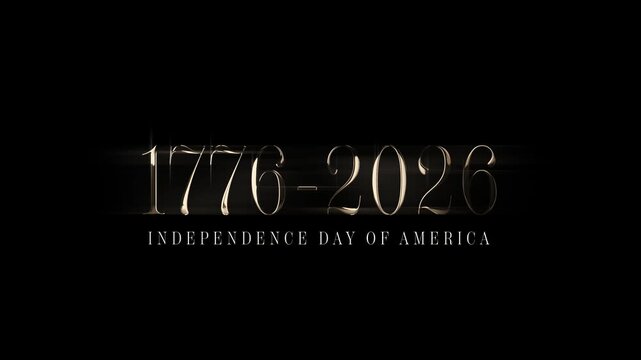 250 years Anniversary video design. 250th anniversary video to celebrate Independence Day of America on 4th July. 1776 - 2016 typographic design