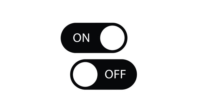 Black and white illustration of an on off toggle switch
