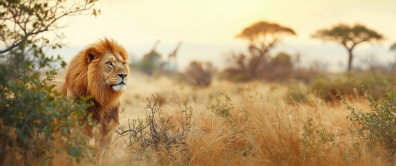 Fototapeta premium Safari wildlife in watercolor style