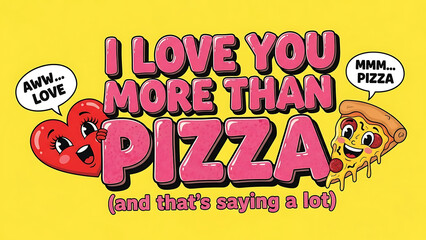 Obraz premium Love beyond pizza a heartfelt declaration