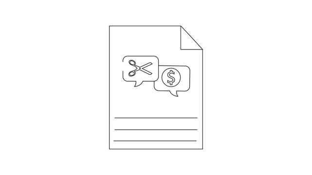 Coupon Document Icon Animation - Savings and Discounts Concept.