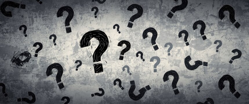 Grunge background featuring a question mark outline pattern seamlessly