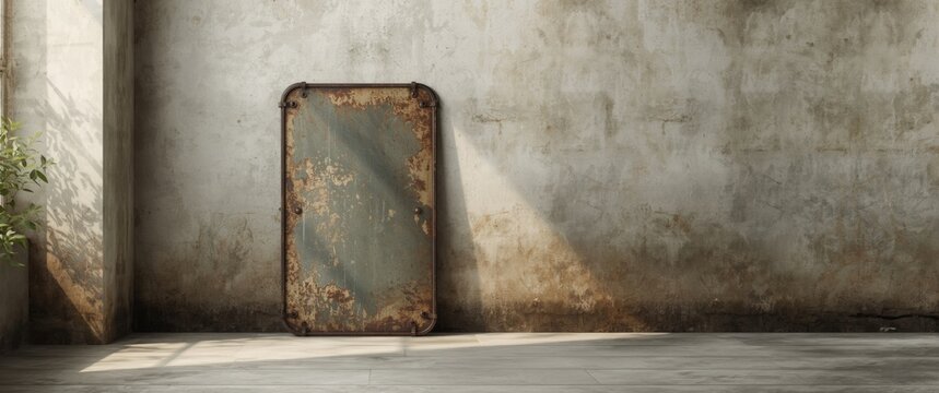 Old metal sign with empty space for custom text