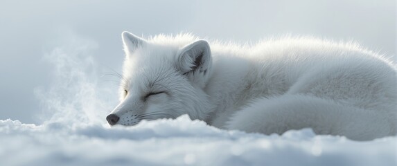 Obraz premium Arctic Fox in a close-up sleep portrait