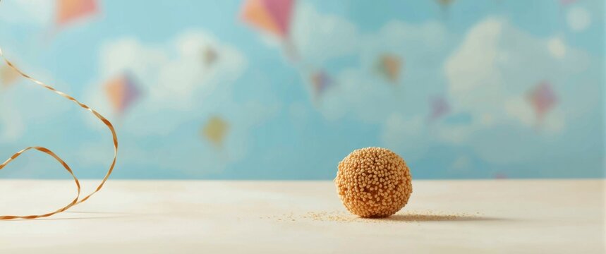 Makar sankranti celebration in India featuring Sesame seed ball or til ke laddo and tilgul