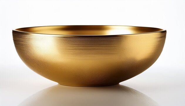 shiny gold bowl isolated on a white background
