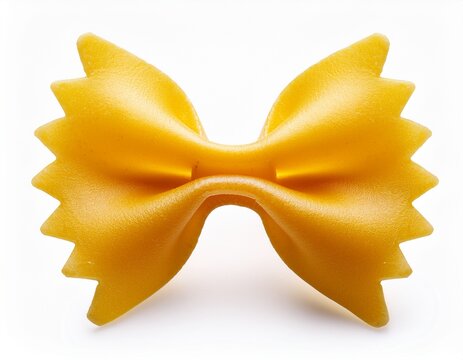 yellow farfalle pasta bowtie isolated on a white background