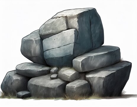 stone megalith structure isolated on a white background
