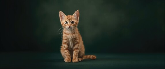 Cute Abyssinian kitten on a simple isolated background