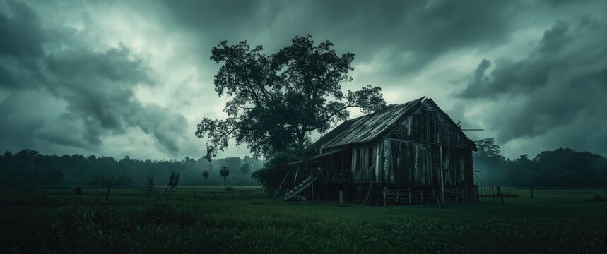 Side perspective of haunted house in Nanga Suruk