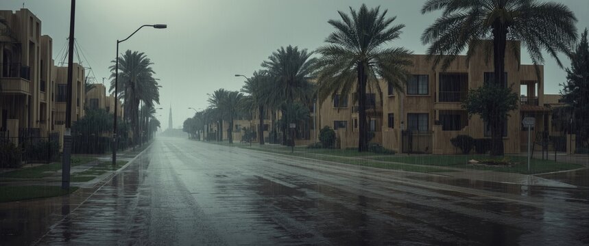 Heavy downpour causes flooding in residential neighborhood streets