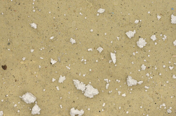 Styrofoam, polystyrene on the sand. Smaller and larger pieces of artificial plastic that is not biodegradable, a big problem for the environment.