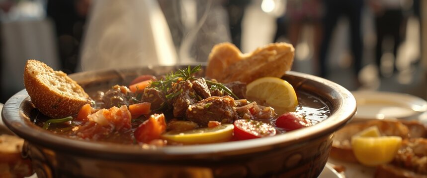 Yemenite beef soup, a Classic Jewish wedding dish traditionally enjoyed on Yom Kippur in Israeli cuisine