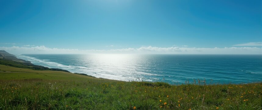 Coastal ocean backdrop featuring water, summer vibes, travel, nature, landscape, beauty, blue hues, California beach