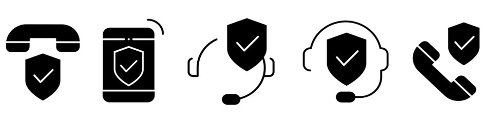Call center vector icon set. Secure call Illustration sign collection.Secure line symbol. hotline logo.