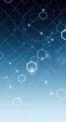 Abstract blue background with glowing hexagonal network connections