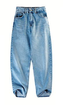 Blue fashion trendy jeans isolated, denim pants,trouser.