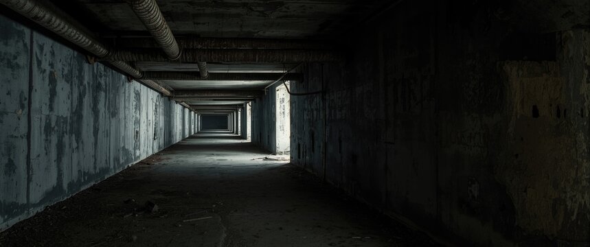 Soviet bunker corridor reminiscent of Cold War era