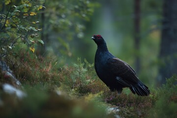 Fototapeta premium Black grouse in the forest.